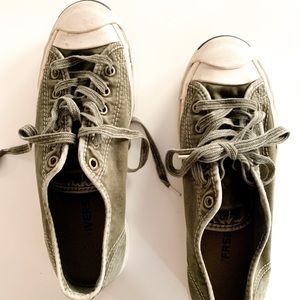 Converse Jack Purcell canvas sneakers in green khaki | size 8.5